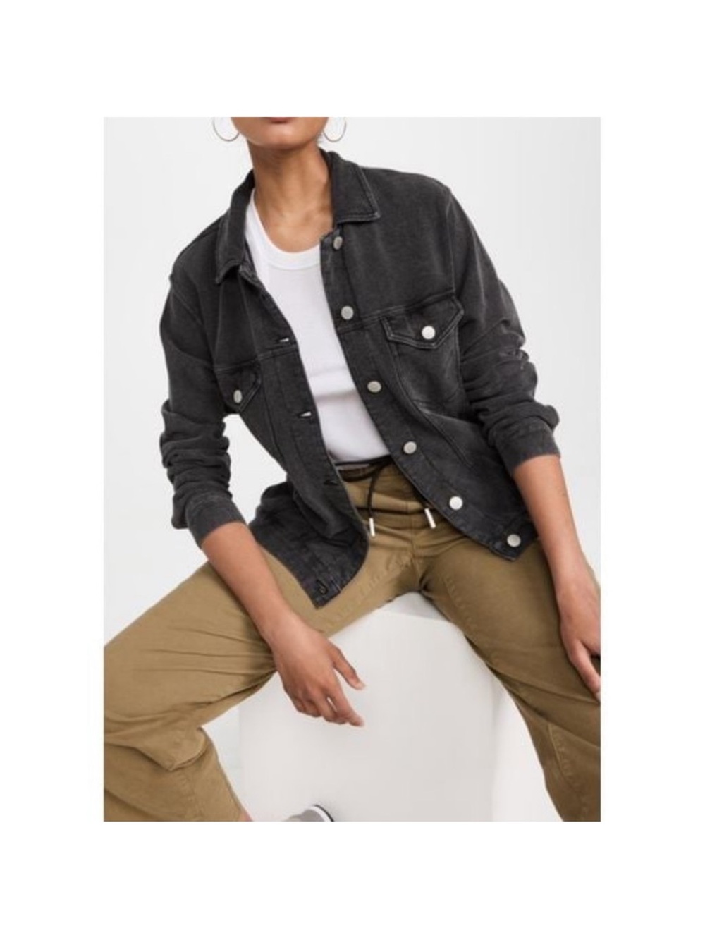 Z Supply Washed Black Denim Jacket